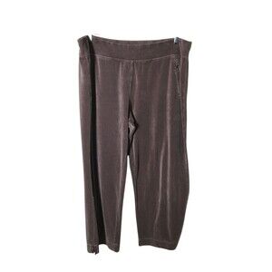 Soma Lounge Pants Women's Size XL Pink Cotton Blend Velvet Stretch Zip Pockets